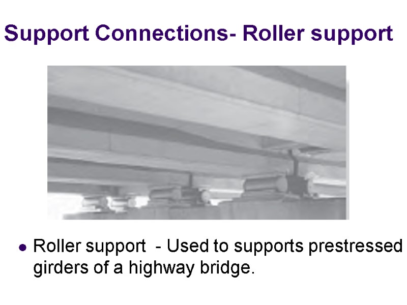 Support Connections- Roller support       Roller support  -